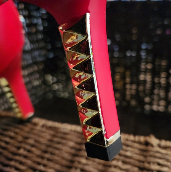 Red heel ankle boots - Picture 3 of 4